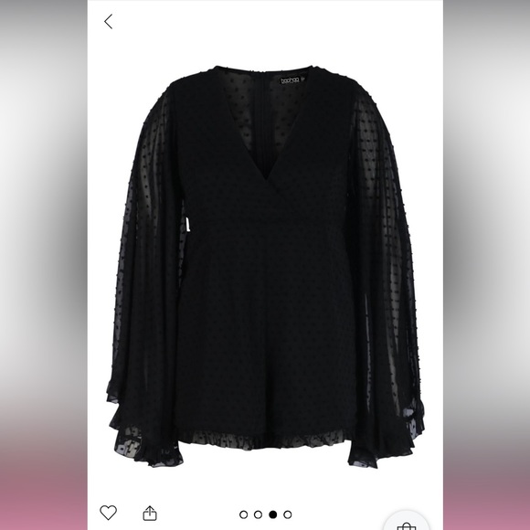 Boohoo Black Chiffon Romper - Picture 2 of 3